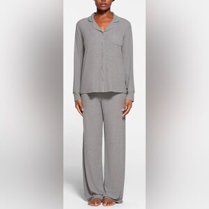 NWOT SKIMS Soft Lounge Rib Sleep Pants Heather Gray Size XXS